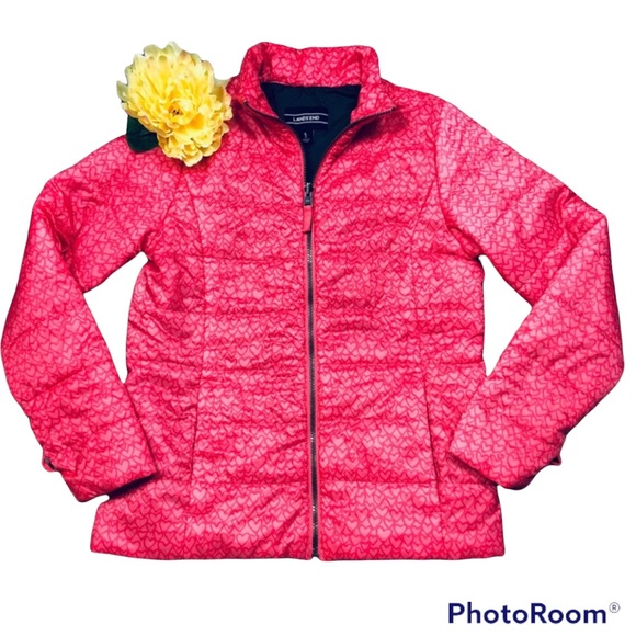Lands' End Other - Lands End Pink Heart Jacket NWOT size Large